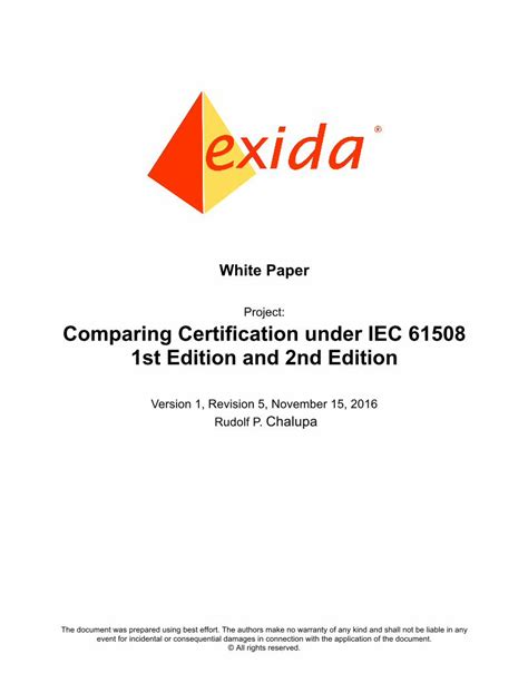 (PDF) Comparing Certification under IEC 61508 1st Edition and 2nd ...The IEC 61508 standard is ...