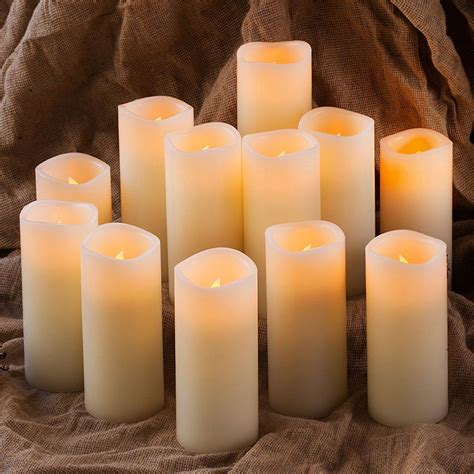 Flameless Candles Battery Operated LED Pillar Real Wax Flickering Electric Unscented Candles ...