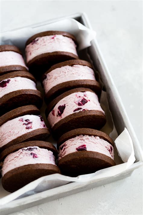 Dark Cherry Ice Cream Sandwiches - Browned Butter Blondie