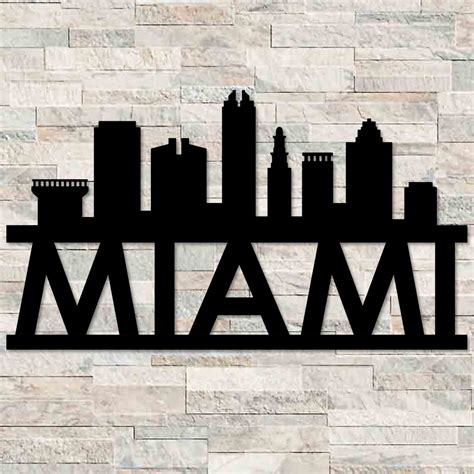 Miami Skyline Wall Art | Cityscape Metal Decor | Made In The USA | K&S ...