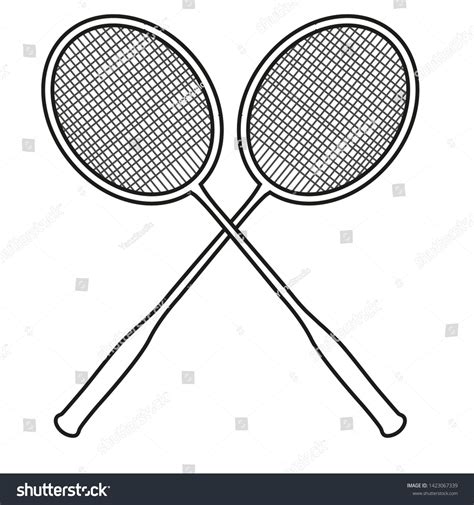 two badminton racket vector outline #Ad , #spon, #racket#badminton#outline#vector | Badminton ...