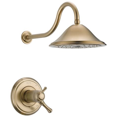 Delta Cassidy Thermostatic Champagne Bronze 1-Handle Shower Faucet at Lowes.com