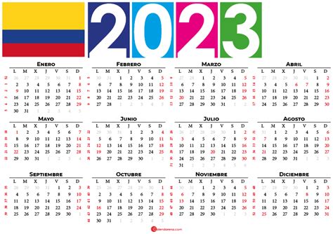 Calendario Colombia 2023 Con Festivos Pdf - Printable Template Calendar