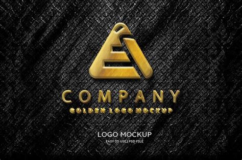 Premium PSD | Luxury gold logo mockup textured