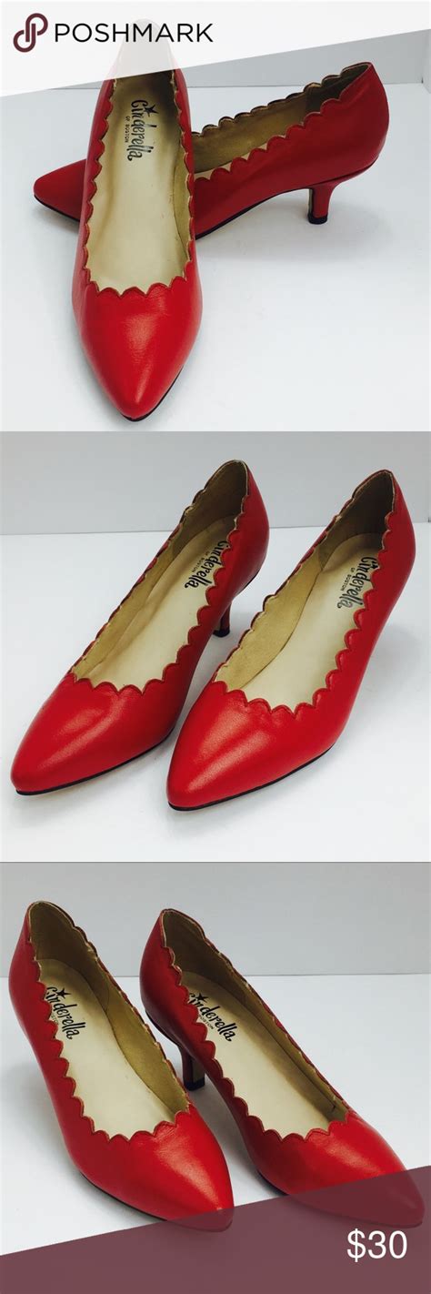 Cinderella of Boston Red Classic Leather Pumps | Leather pumps, Classic leather, Boston shoes