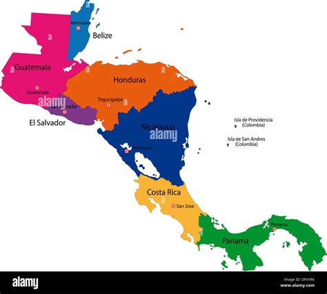 Central America map Stock Photo - Alamy