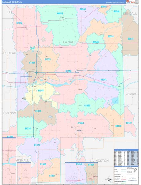 La Salle County, IL Wall Map Color Cast Style by MarketMAPS - MapSales