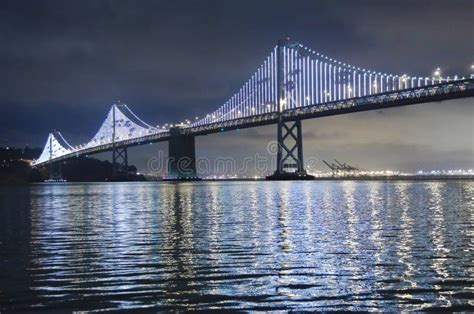 Illuminated Bay Bridge in San Francisco. the Bay Lights is an Iconic ...