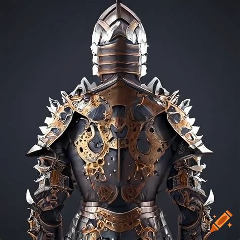 Intricate fantasy metal armor design on Craiyon