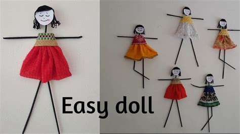 Doll making/easy doll using cardboard and old cloth/doll making ideas - YouTube