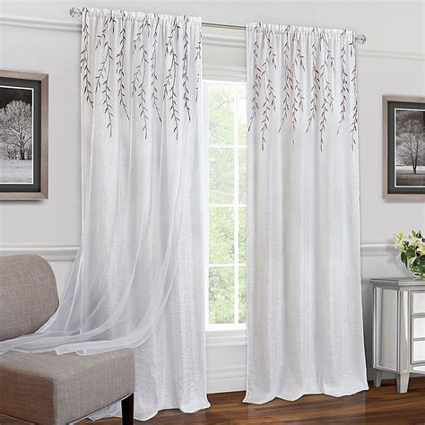 Achim Willow 63-Inch Rod Rocket Window Curtain Panel in White | White paneling, Panel curtains ...