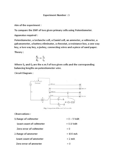 Experiment Number 3 Potentiometer | PDF | Force | Equipment