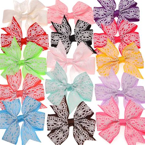 100pcs Fashion Ribbon Printed Hair Bows Hair Accessories Fashion Bowknot DIY Bows for hair band ...