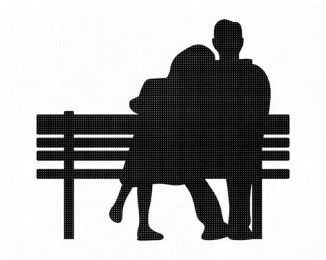 Couple Sitting on a Bench Svg Lovers on a Bench Clipart - Etsy