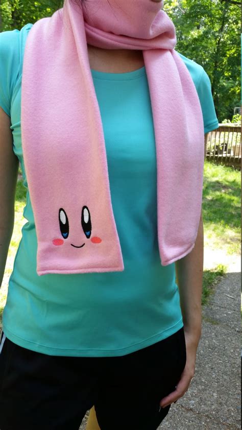 Fleece Pink Kirby Scarf - Etsy