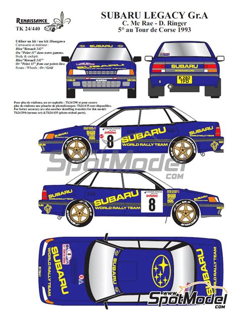 Renaissance Models TK24/440: Marking / livery 1/24 scale - Subaru ...