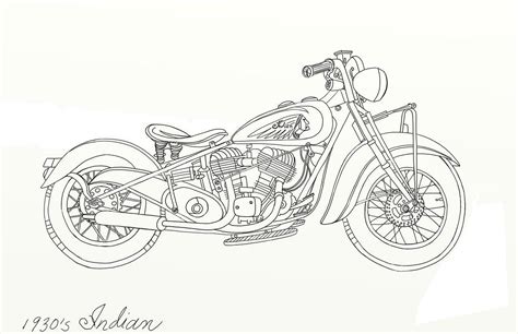 Indian Motorcycle Design Drawing