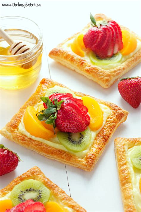 Honey Glazed Fruit Tart with Vanilla Bean Custard Filling - The Busy Baker