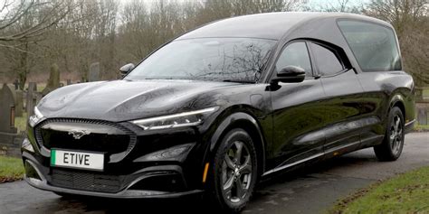 Ford Mustang Mach-E converted into an electric hearse, limousine