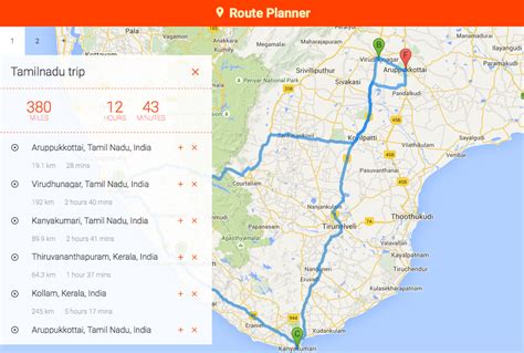 Google Maps Route Planner using ReactJS