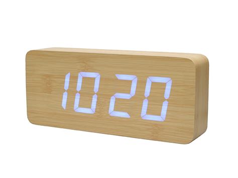 Wooden LED Alarm Clock (Bamboo)