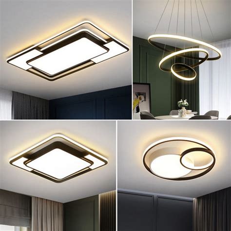 Jual Lampu Plafon Led Bentuk Bulat / Kotak Gaya Nordic Untuk Ruang Tamu - A2 50cm Black, White ...