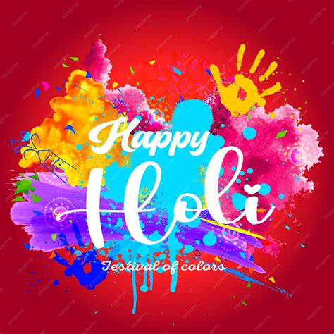 Premium Vector | Happy holi greetings red yellow white colourful indian ...