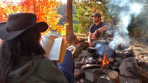 Backcountry Camping on Beautiful Autumn Lake - YouTube