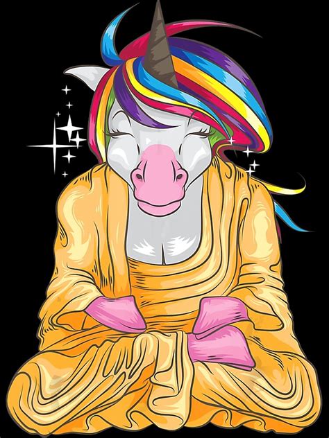 "Cool Unicorn Buddhist Meditation Funny Yoga Teacher Animal Lover" Art Print for Sale by ...