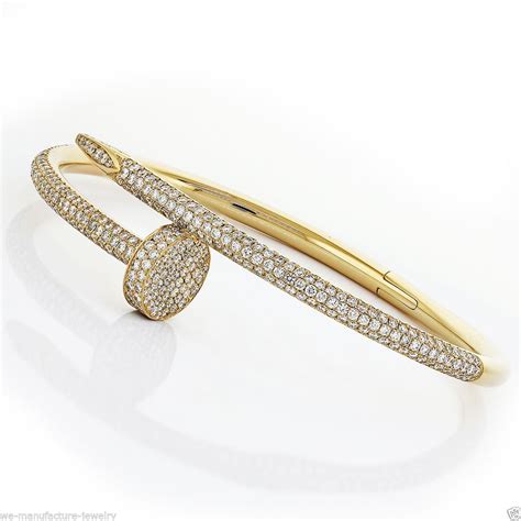 Cartier Juste Un Clou Nail Bracelet 18K Yellow Gold Diamond Pave Bracelet #Cartier #B… | Cartier ...