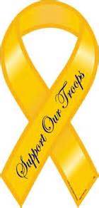 Yellow Military Ribbon | Support Our Troops Ribbon Magnet