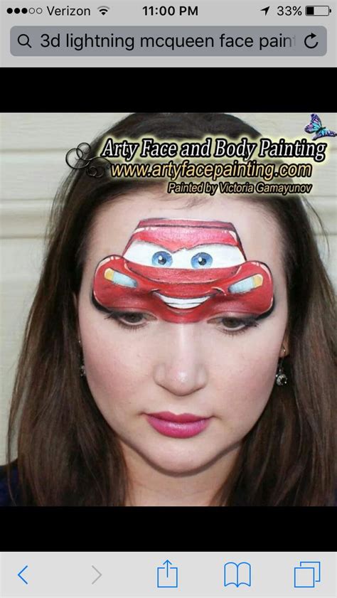 Lightning McQueen | Face painting, Body painting, Face painting designs