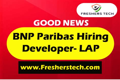 BNP Paribas India Careers 2022 Hiring Developer- LAP - Freshers Jobs