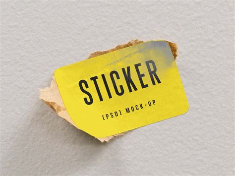 Free Rectangle Sticker Mockup (PSD)