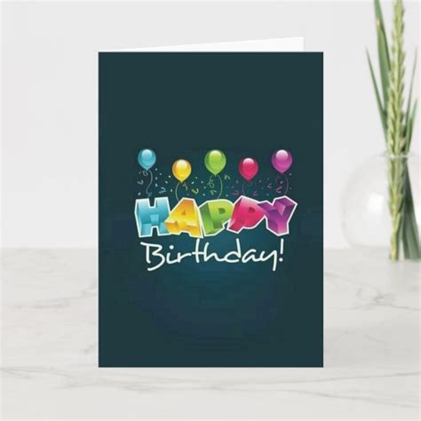 Happy Birthday Wishes Balloons Card | Zazzle