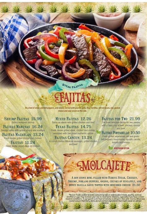 Don Julio Cocina Mexicana menu in Asheboro, North Carolina