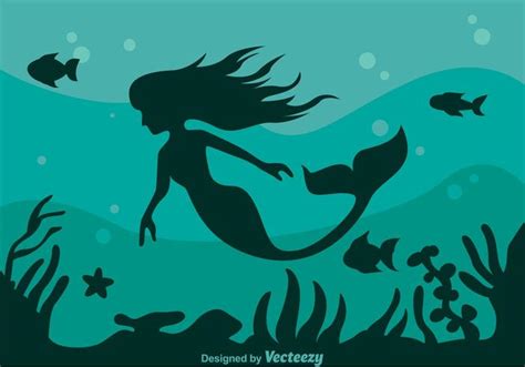 Mermaid Silhouette Background - Download Free Vector Art, Stock ...