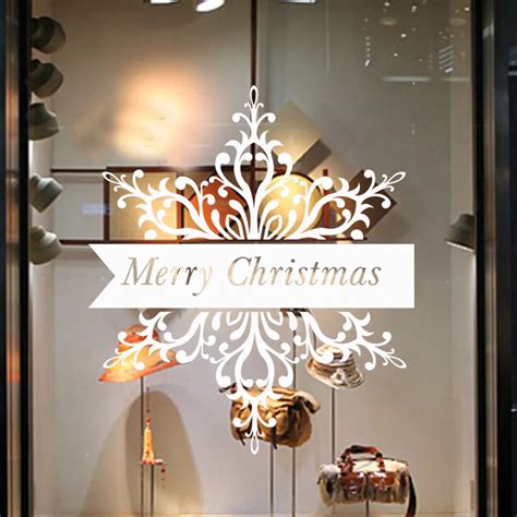 Merry Christmas Wall Sticker Background Wall Decals Removable Window ...