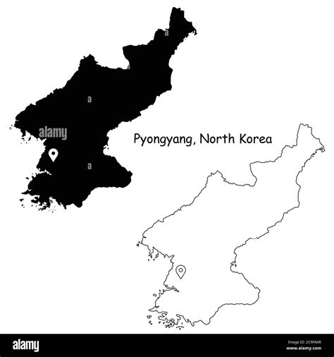 Pyongyang North Korea. Detailed Country Map with Location Pin on ...