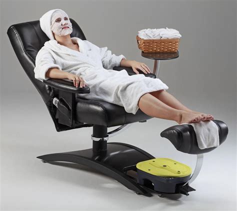 Belava Embrace plumbing free pedicure chair features a high backed, extra wide chair, three ...