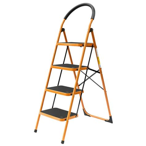 UBesGoo Folding 4 Step Ladder Multiuse Folding Step Stool Platform Home Kitchen Depot Steel Step ...