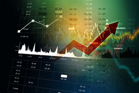 Digital Illustration Of Stock Market Graph Analysis Stock Illustration - Illustration of ...