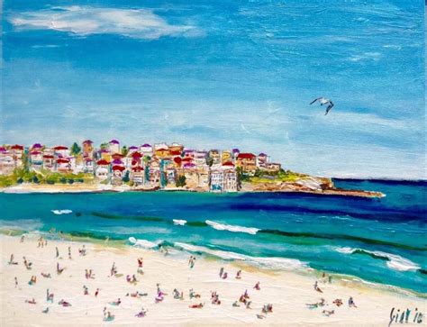 'Bondi Beach' Acrylic Painting on Canvas by Brisbane Artist Gill Fahey ...