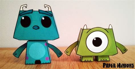 Disney: Monsters, Inc. - Sully and Mike Free Paper Toys - Papertoy