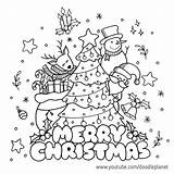 Cute Christmas Doodle 🎄  Merry christmas coloring Pages sketch template