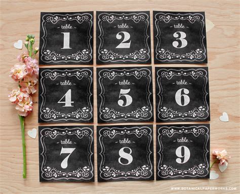 12 Free Printable Table Numbers