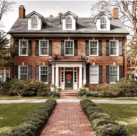 Pin by Amy Olson on House | Colonial house exteriors, Brick exterior house, Ranch house designs