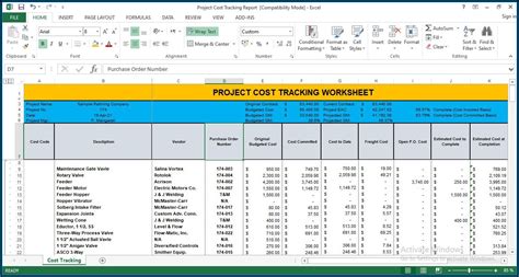 Free Project Cost Tracking Template Excel - Template 1 : Resume ...