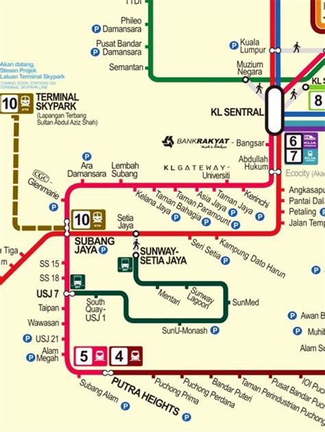 KL Sentral LRT Timetable (Jadual) Light Rail Transit Trains