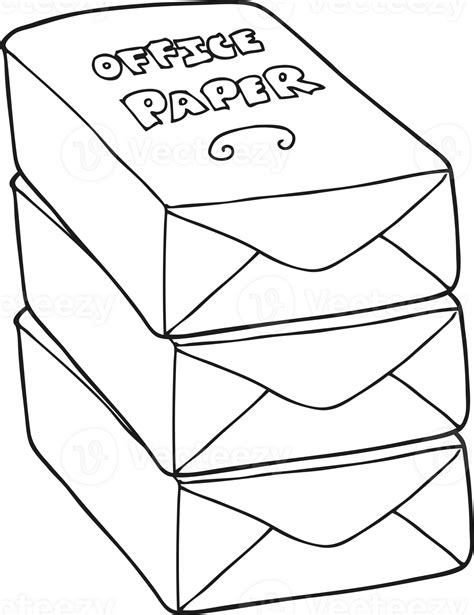 black and white cartoon office paper stack 39175859 PNG